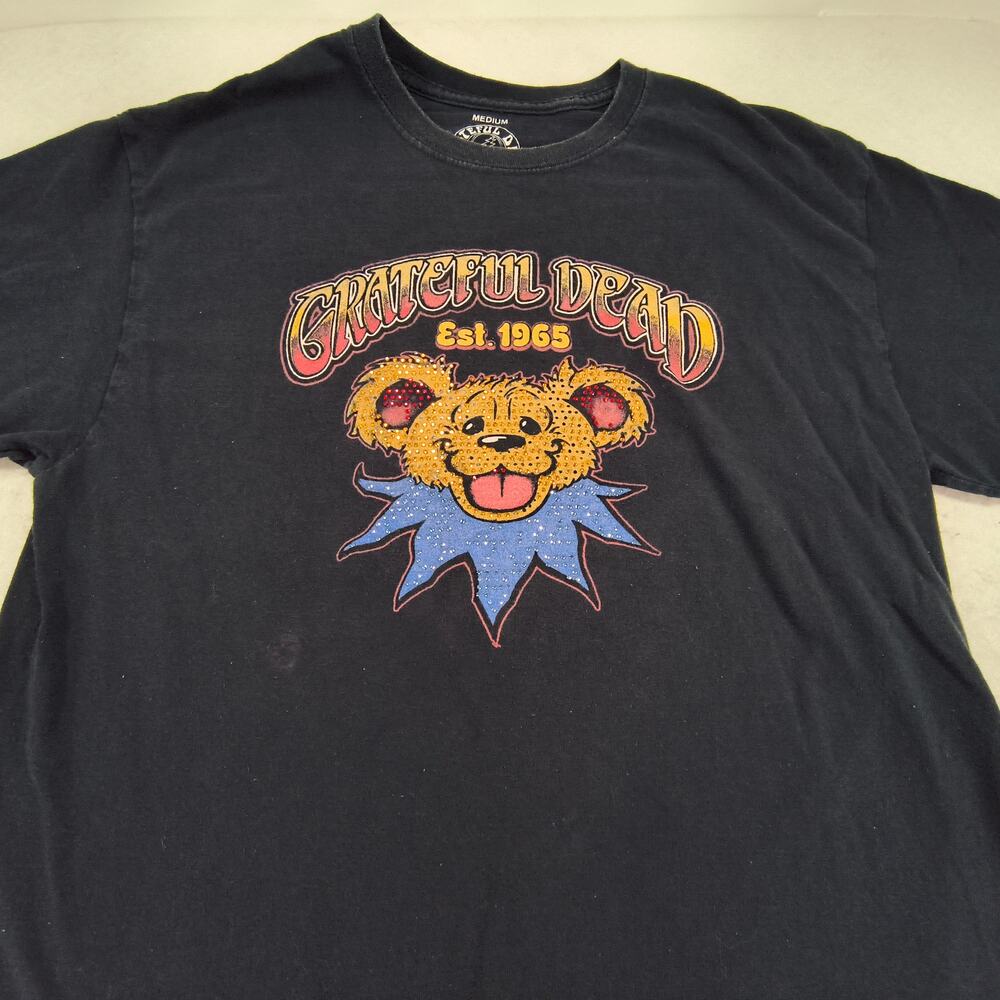 Grateful Dead Band Crew Neck Short Sleeve Graphic Shirt Mens Size Medium M Black